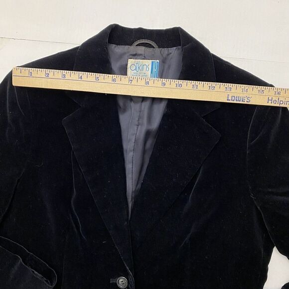 Atkins JR Women's Velvet Black Cotton Blazer Size 13 Made in Japan - Picture 5 of 12